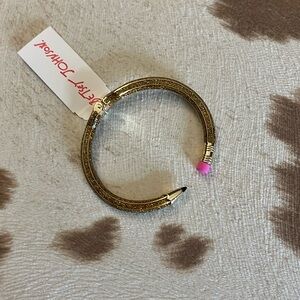 NEW - Betsy Johnson, yellow hinged pencil bracelet